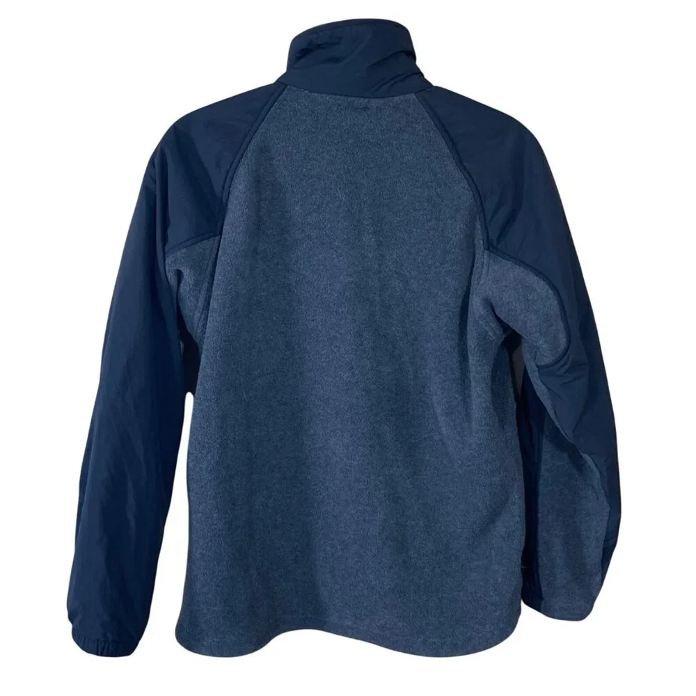 Columbia Full Zip Fleece Jacket Men's Small Charcoal BRAND EMBROIDERY